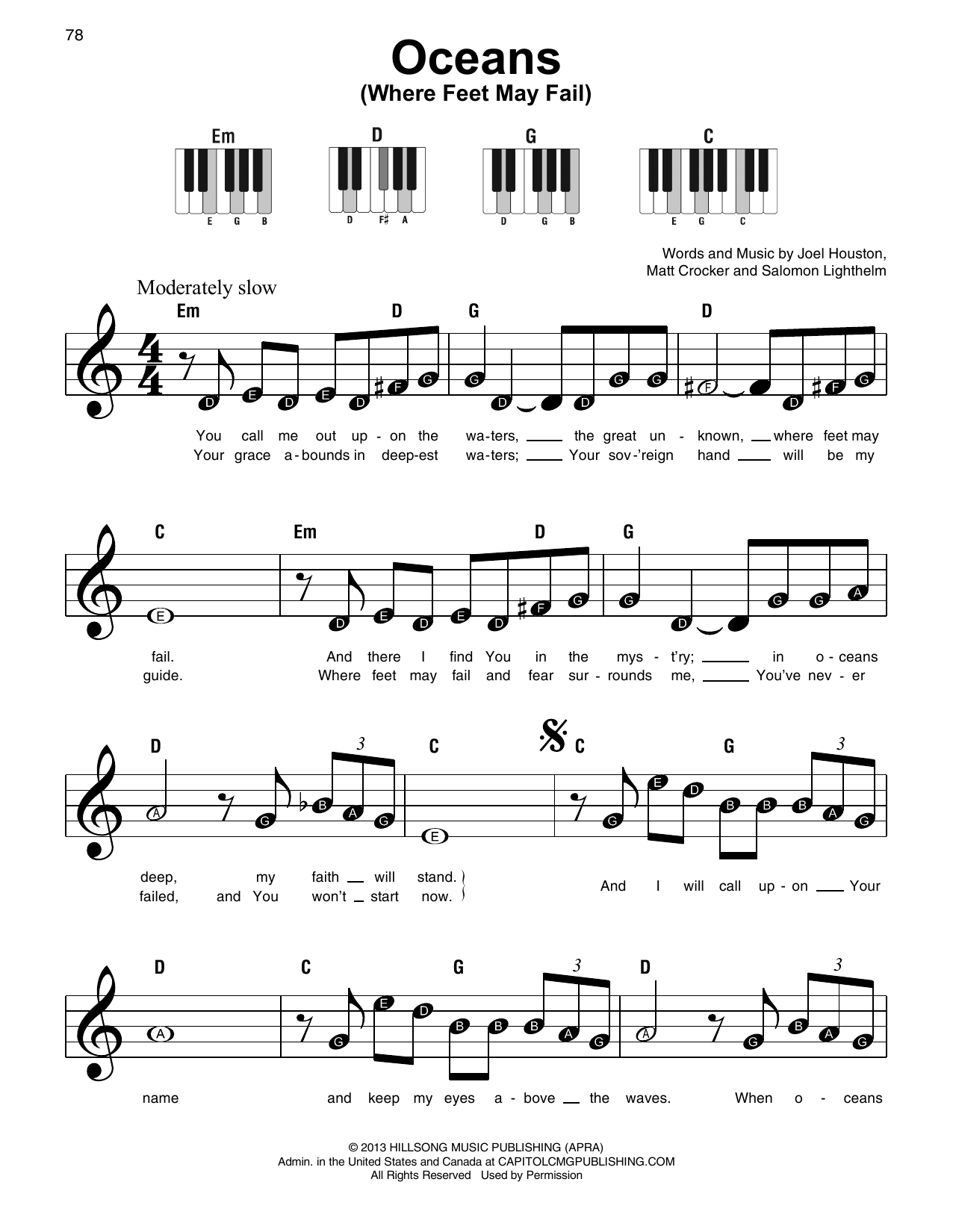 oceans hillsong sheet music pdf